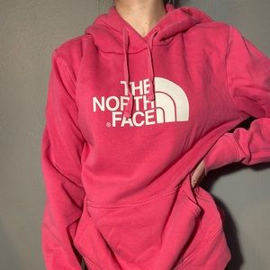 medium pink north face hoodie